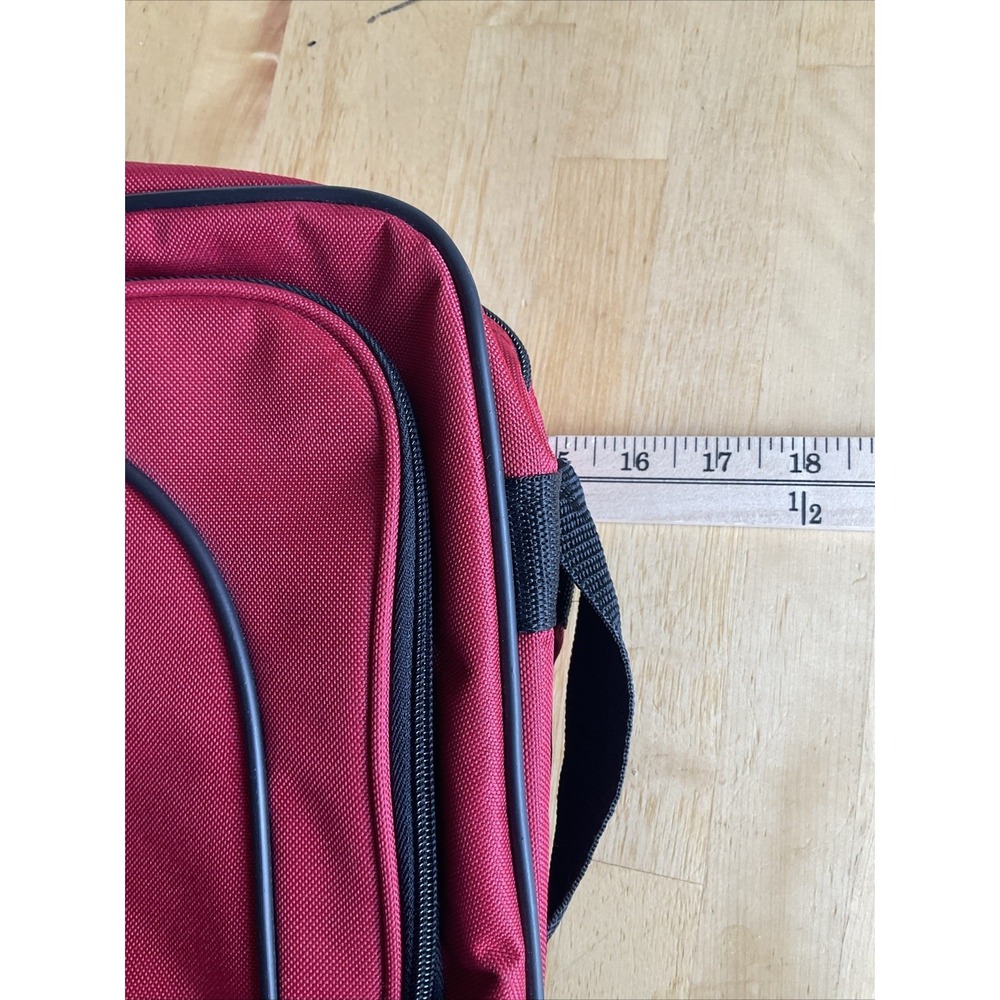 American Tourister Carry On Shoulder Travel Overnight Shoulder Bag Airline Red - Picture 10 of 11